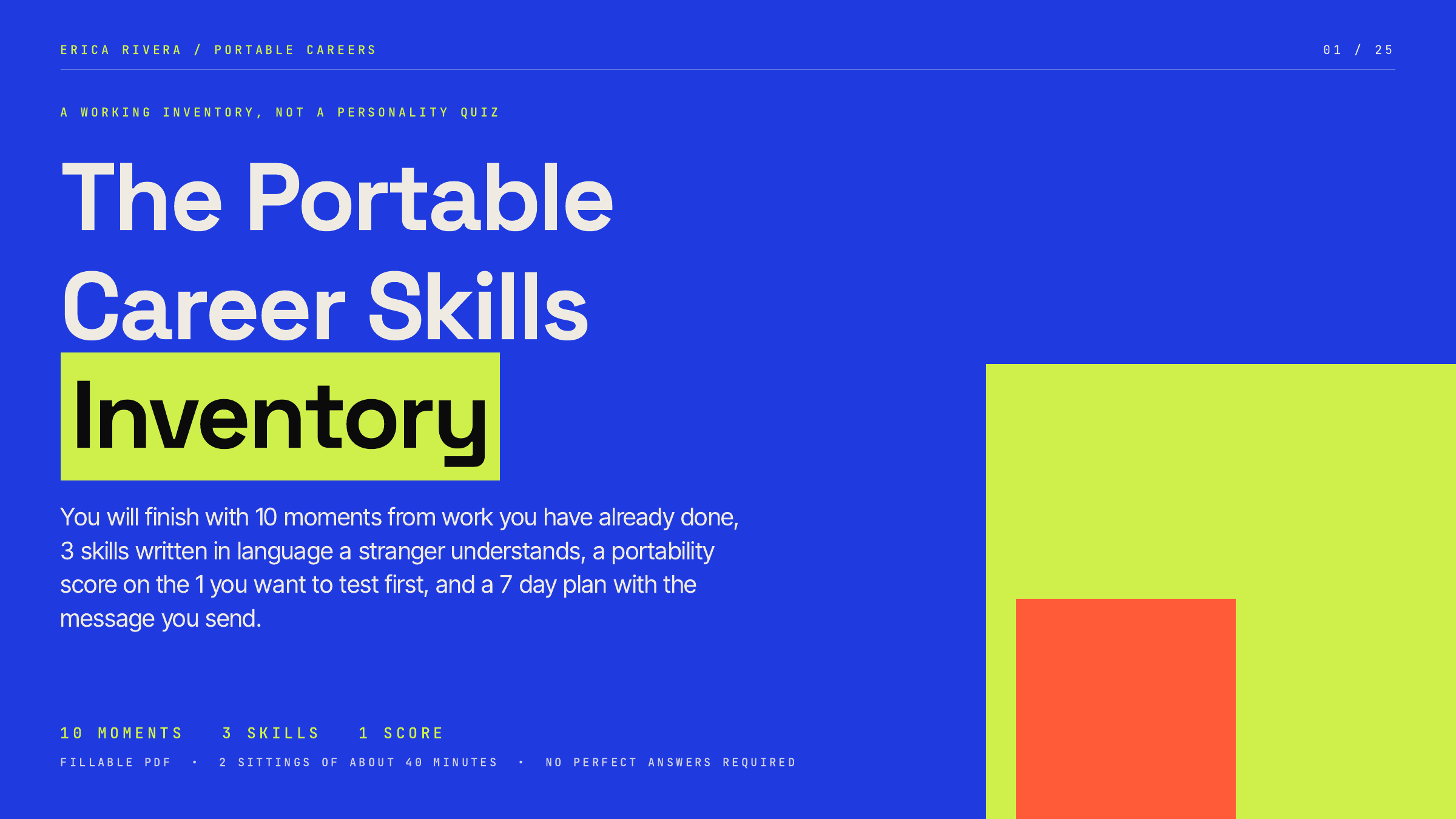 Cover of The Portable Career Skills Inventory by Erica Rivera