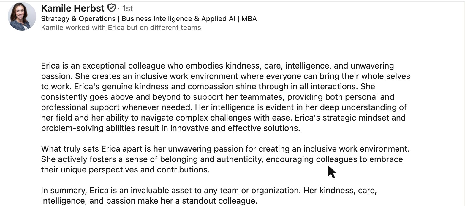 LinkedIn recommendation