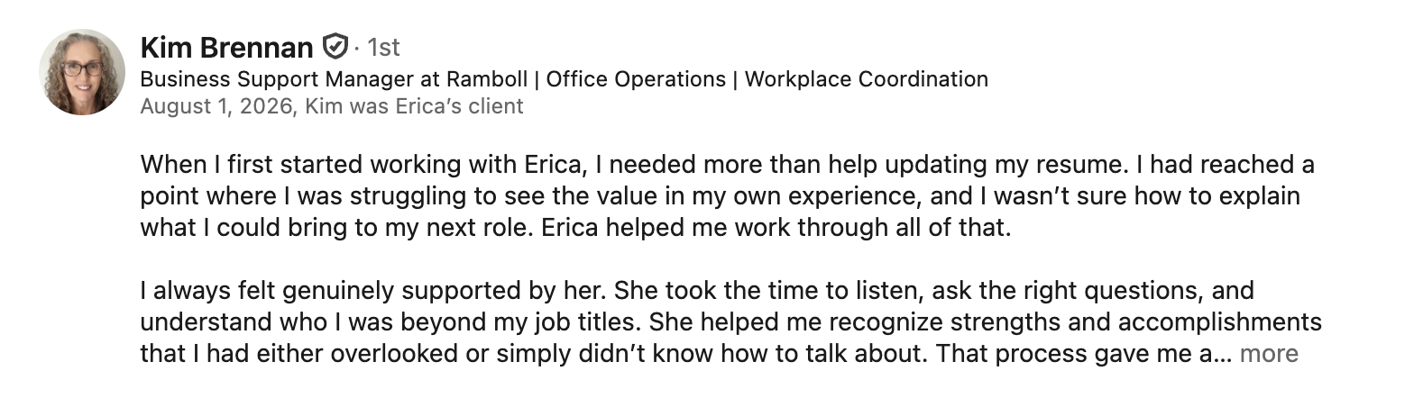 LinkedIn recommendation from Kim Brennan