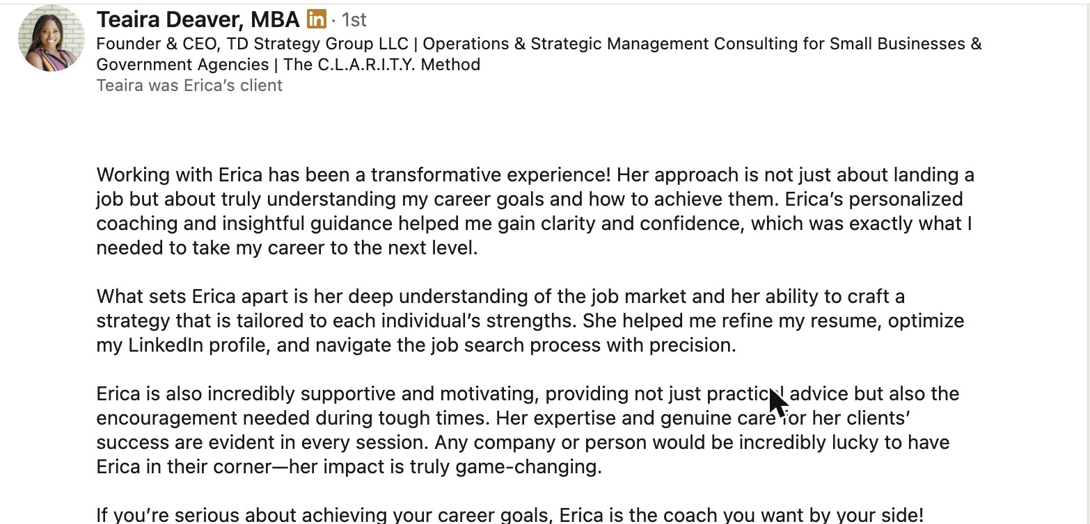 LinkedIn recommendation