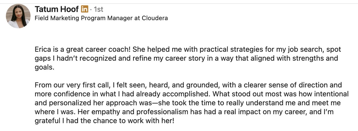 Recommendation from Tatum Hoof, Field Marketing Program Manager at Cloudera